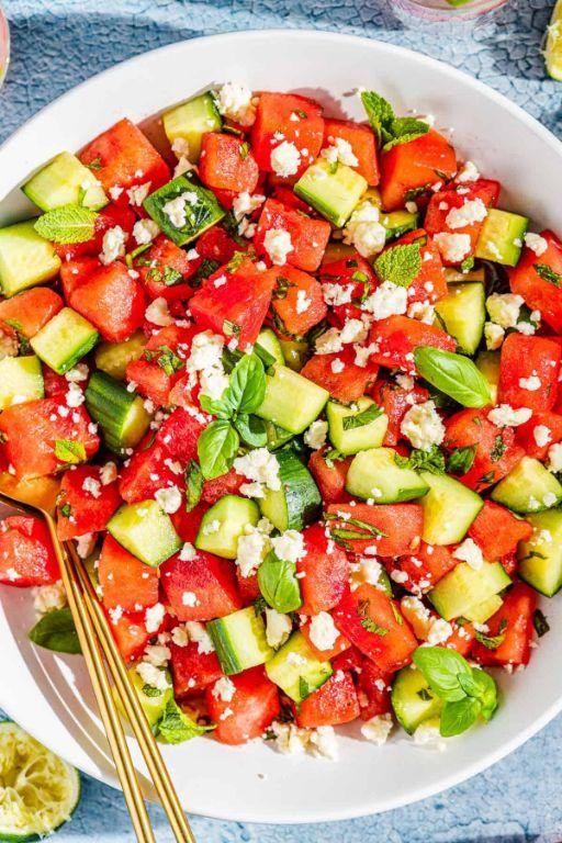 Refreshing Watermelon and Cucumber Salad