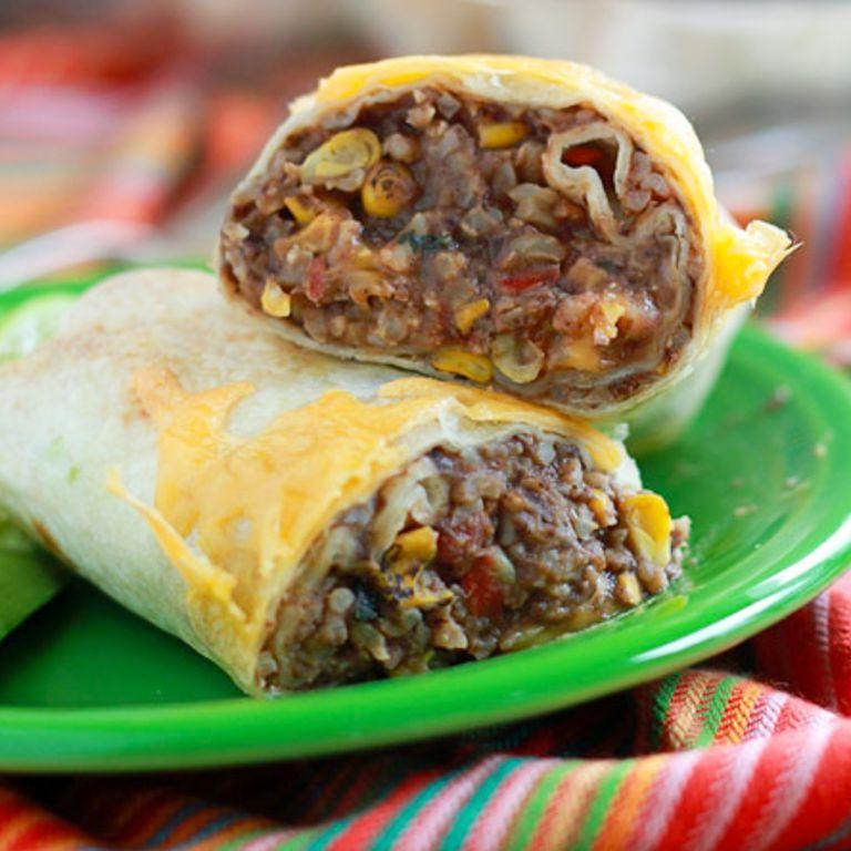 Refried Black Bean Breakfast Burritos