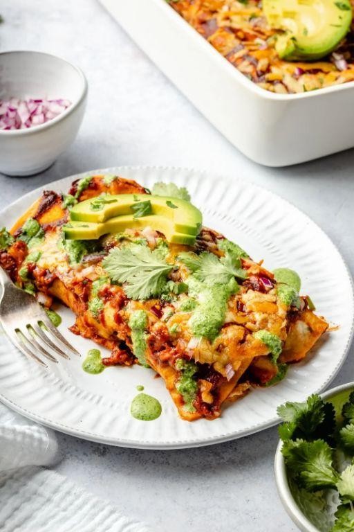 Refried Black Bean Enchiladas