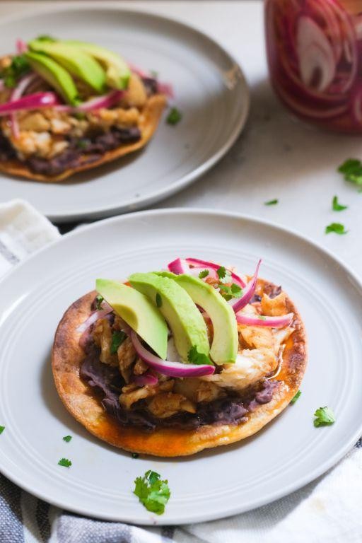 Refried Black Bean Tostadas