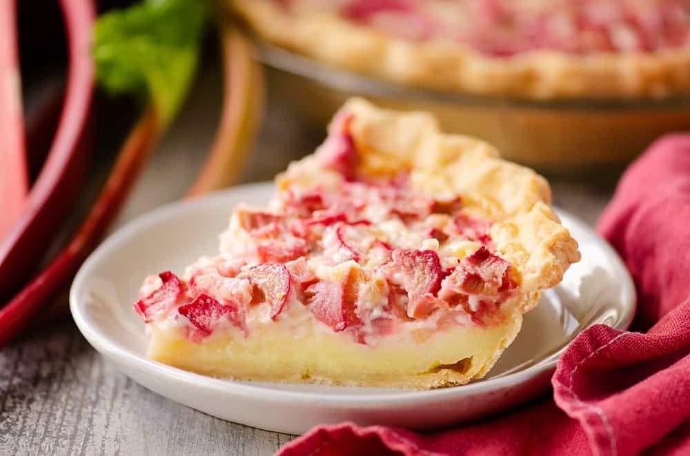 Rhubarb Custard Pie with Almond Crust