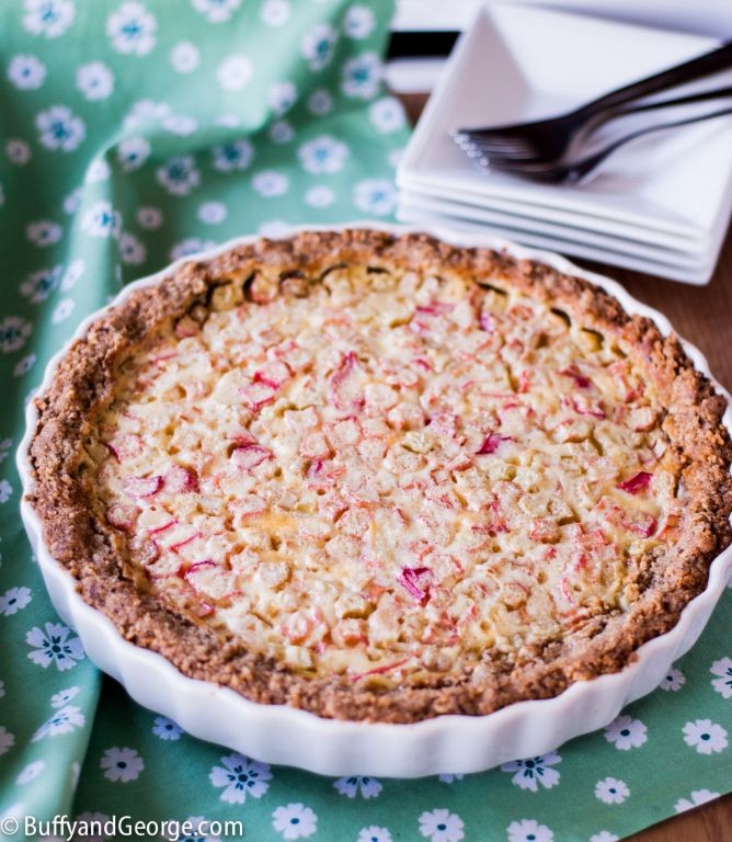 Rhubarb Custard Pie with Pecans
