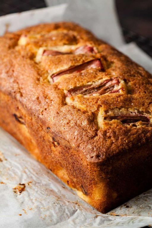 Rhubarb Ginger Pound Cake