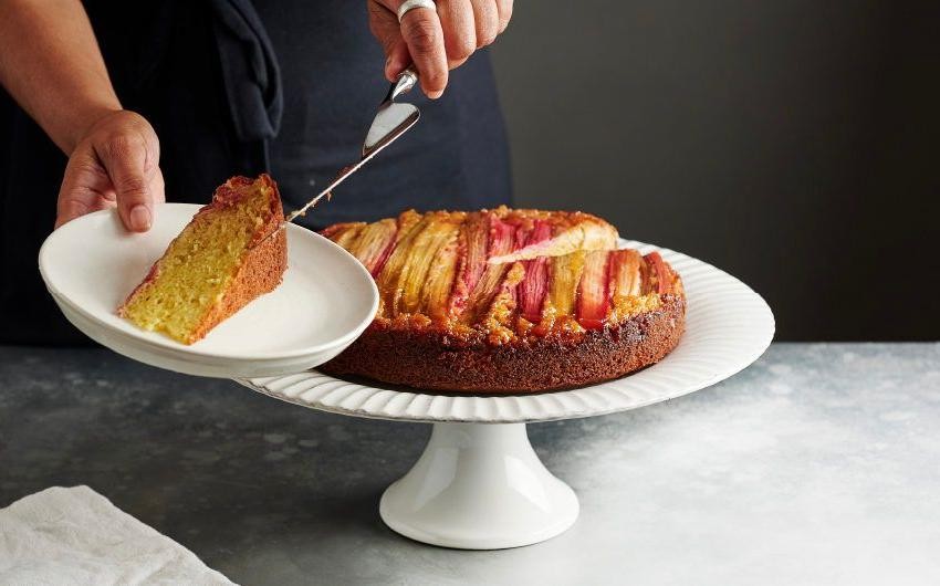 Rhubarb Olive Oil Cake
