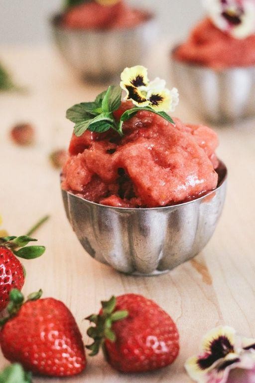 Rhubarb Sorbet with Mint