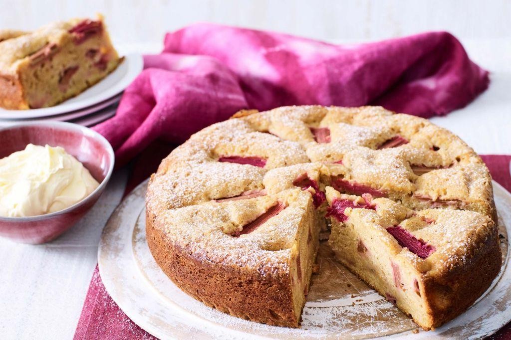Rhubarb Sour Cream Cake