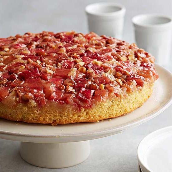 Rhubarb and Almond Upside-Down Cake