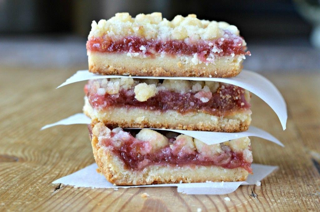 Rhubarb and Ginger Jam Bars
