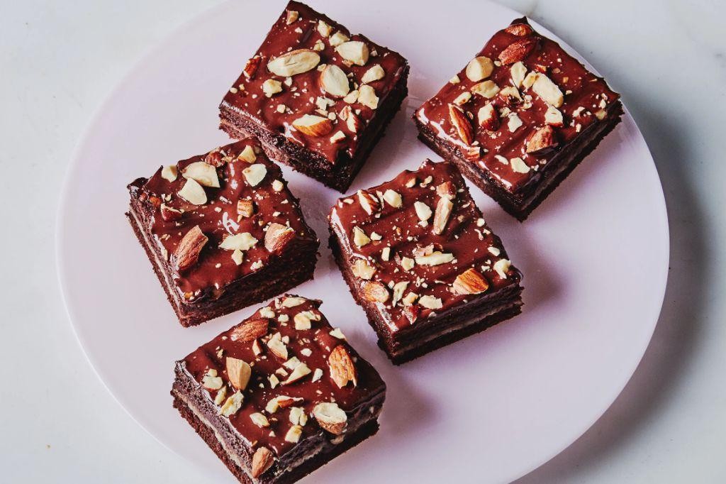 Rich Dark Chocolate Almond Brownies