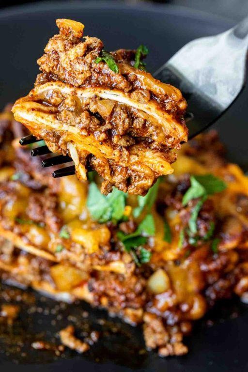 Rich Ground Beef and Cheese Enchilada Casserole