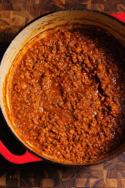 Rich Mirepoix Beef Bolognese