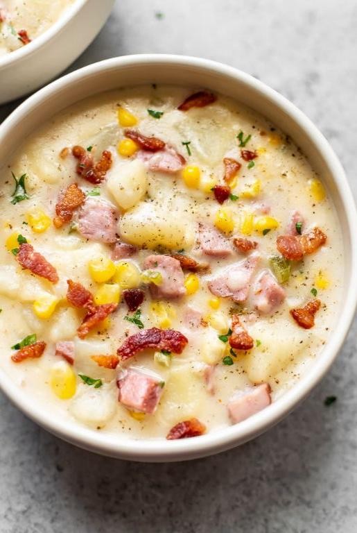 Rich Smoked Ham Hock and Corn Chowder