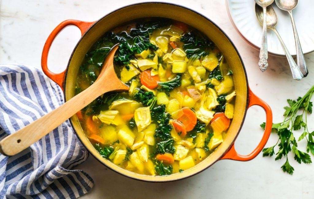 Rich Turmeric and Ginger Vegetable Soup