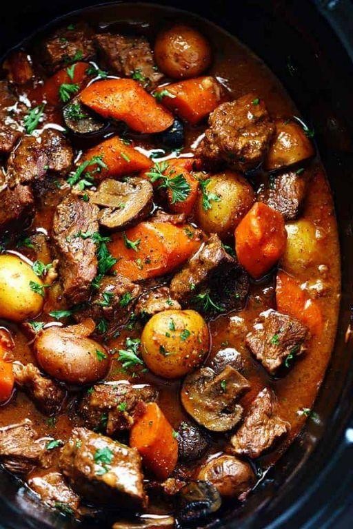 Rich and Earthy Crock Pot Beef Bourguignon