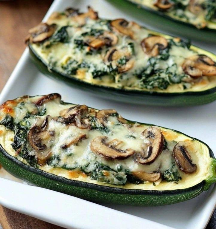 Ricotta Stuffed Zucchini Boats
