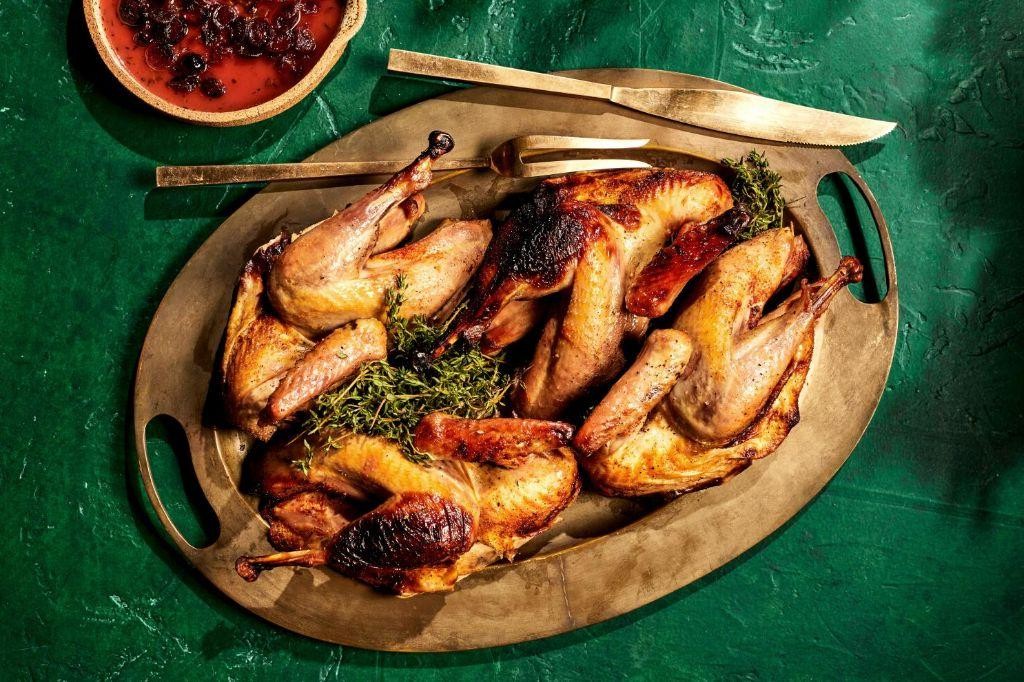 Roast Pheasant with Apple and Cranberry Stuffing