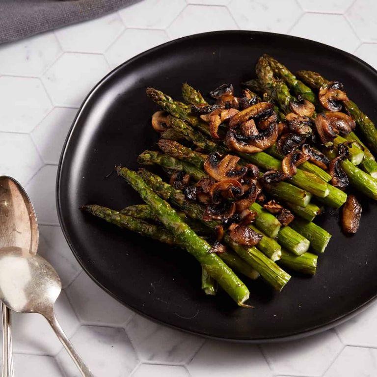 Roasted Asparagus and Mushrooms with Balsamic Drizzle