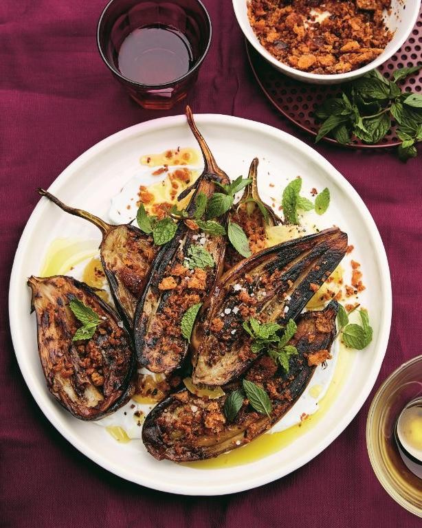 Roasted Aubergine with Garlic and Olive Oil
