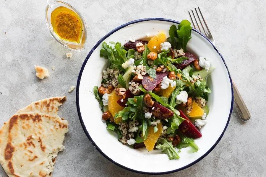 Roasted Beet and Goat Cheese Quinoa Salad