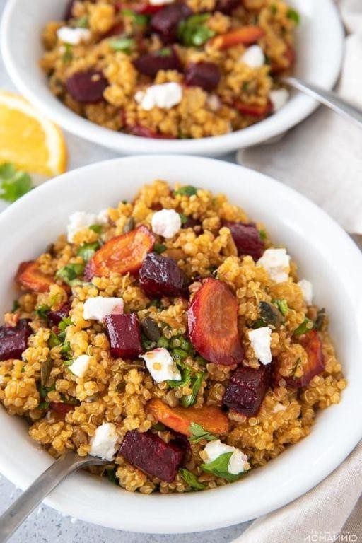 Roasted Beet and Quinoa Bowl with Goat Cheese
