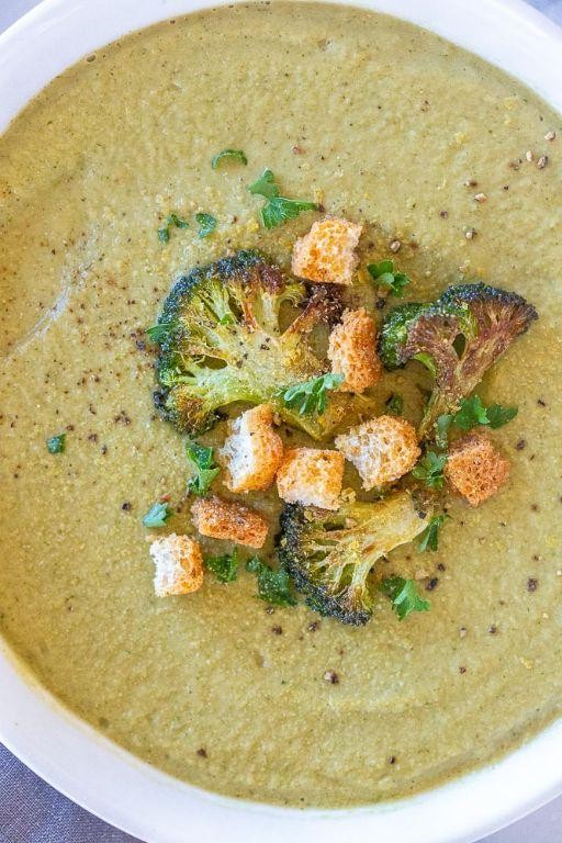 Roasted Broccoli and Garlic Soup
