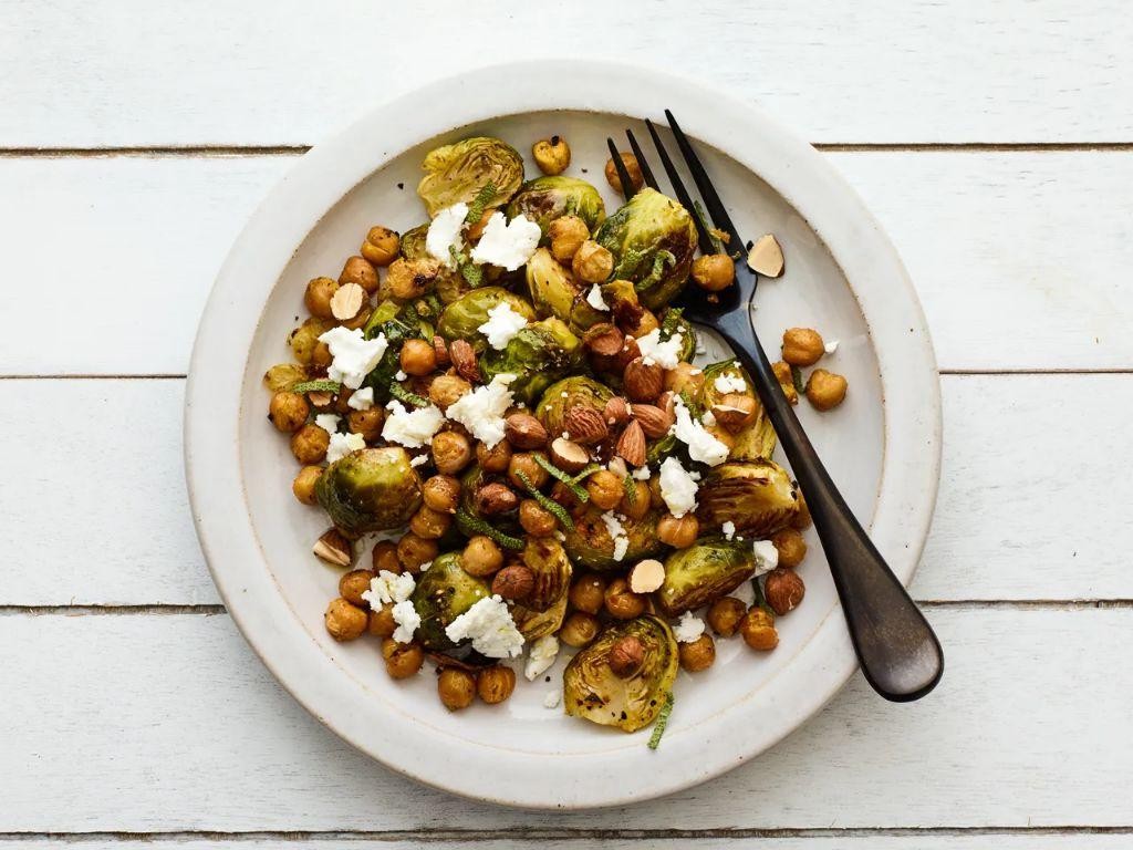 Roasted Brussels Sprouts and Chickpea Salad