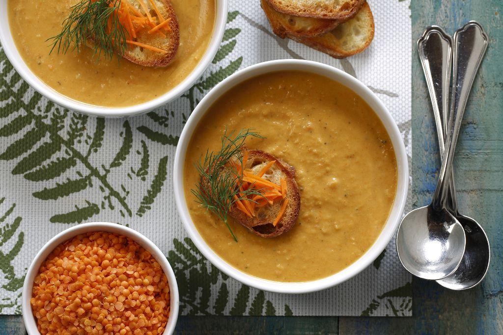 Roasted Carrot and Lentil Soup
