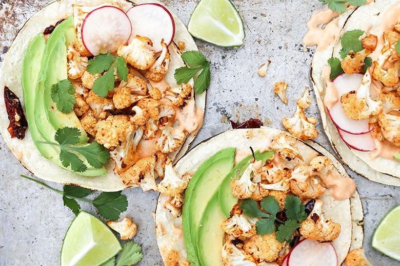 Roasted Cauliflower Tacos with Chipotle Sauce