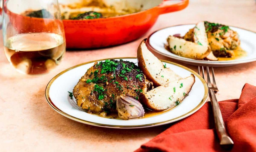 Roasted Chicken with Asian Pear and Mustard