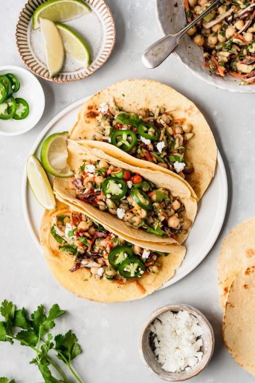 Roasted Chickpea and Avocado Tacos
