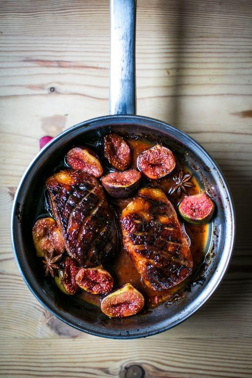 Roasted Duck with Fig Sauce
