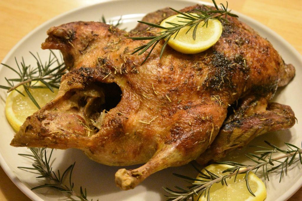 Roasted Duck with Herb-Infused Stuffing