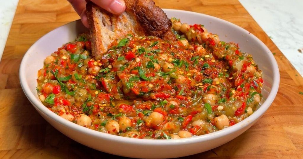Roasted Eggplant and Chickpea Salad