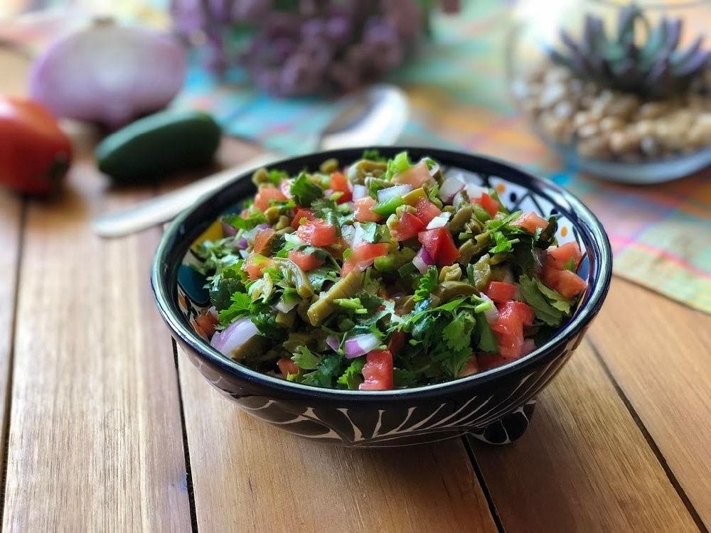 Roasted Nopalitos Salsa with Cilantro