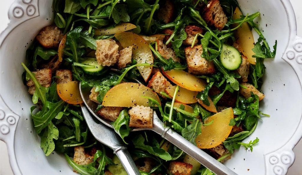 Roasted Pluot and Arugula Salad