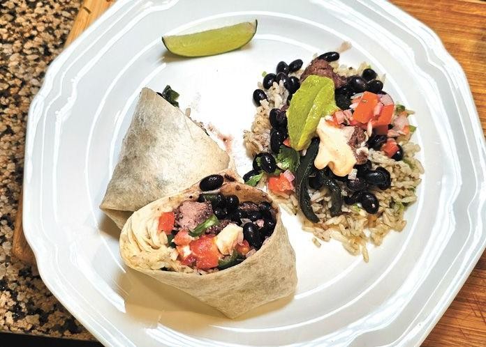 Roasted Poblano Pepper and Black Bean Burritos