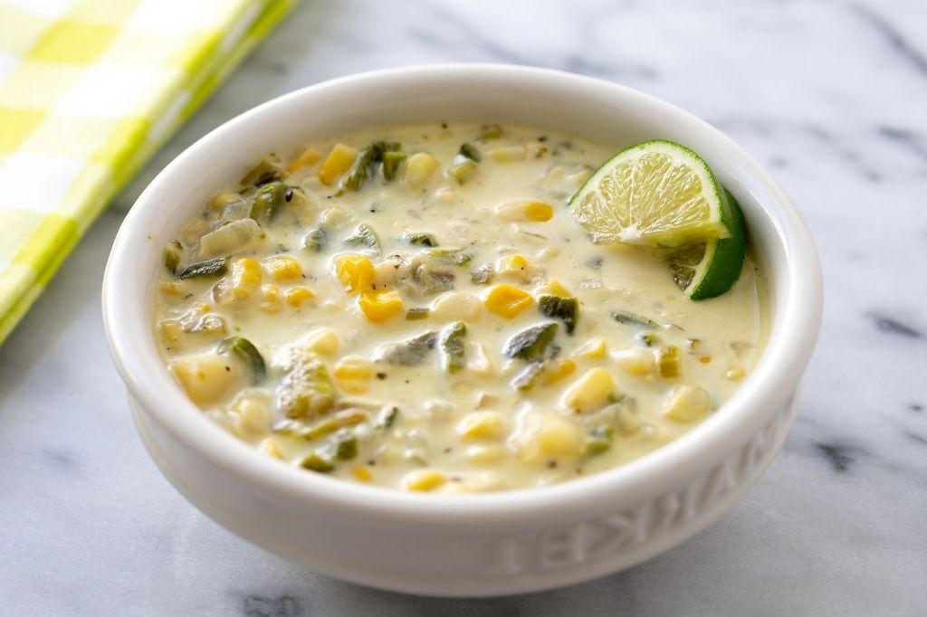 Roasted Poblano Pepper and Corn Chowder