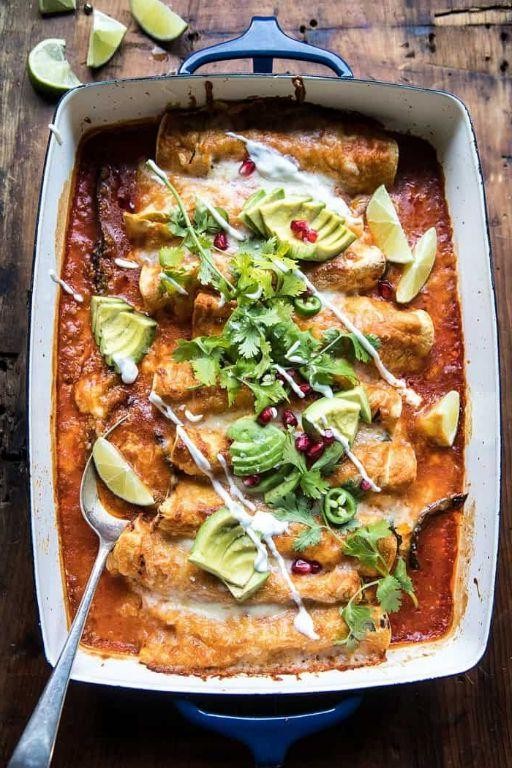Roasted Poblano and Quinoa Green Enchiladas