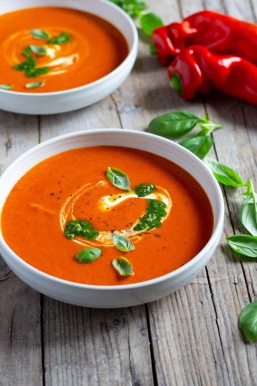 Roasted Red Hot Pepper Soup
