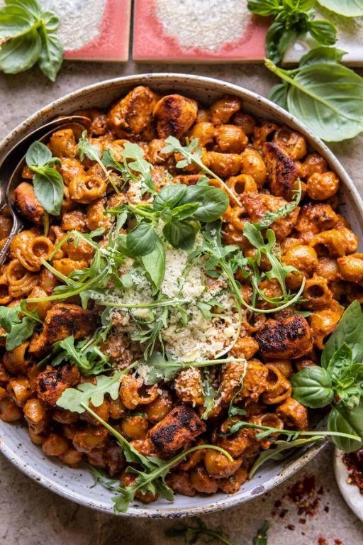 Roasted Red Pepper Creamy Chicken Rotini