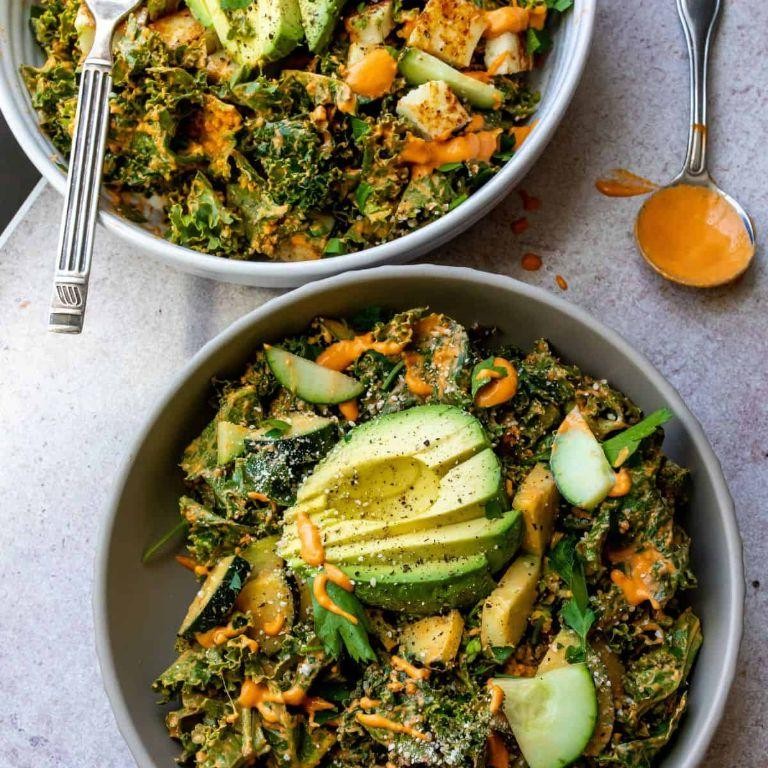 Roasted Red Pepper, Kale, and Bowtie Salad