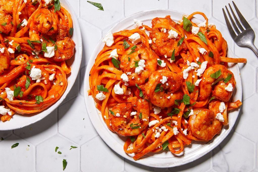 Roasted Red Pepper Shrimp Ravioli