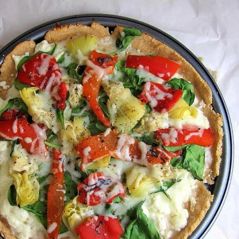 Roasted Red Pepper and Artichoke Heart Flatbread