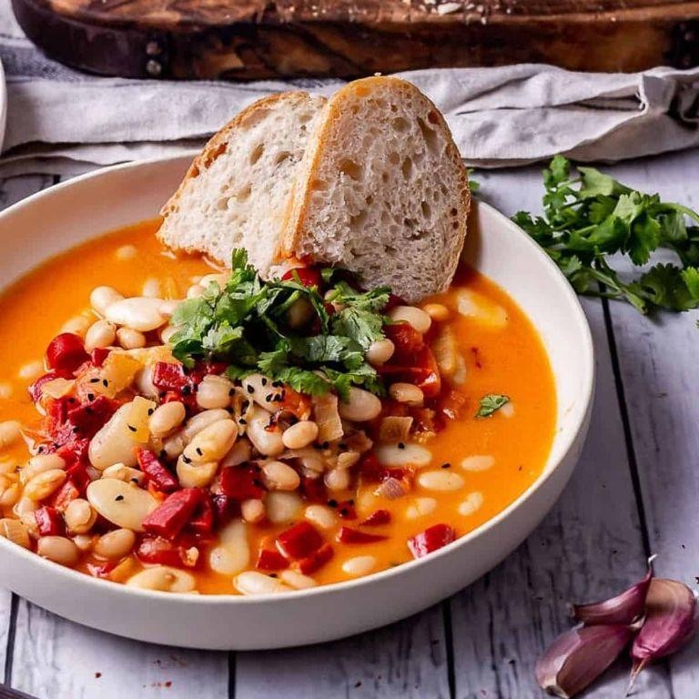 Roasted Red Pepper and Bean Bisque