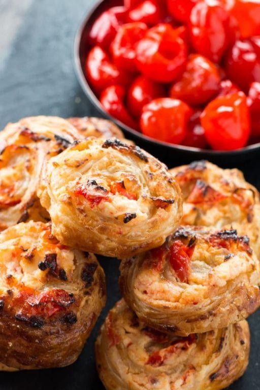 Roasted Red Pepper and Feta Pinwheels