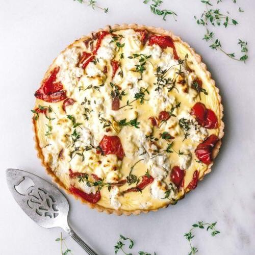 Roasted Red Pepper and Goat Cheese Galette