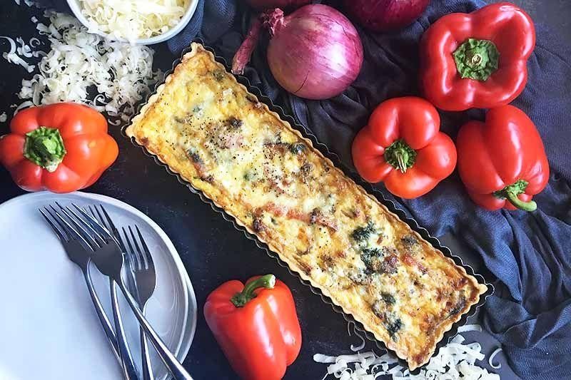 Roasted Red Pepper and Gruyere Quiche