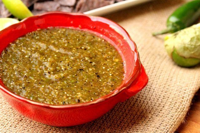 Roasted Tomatillo and Green Chili Sauce
