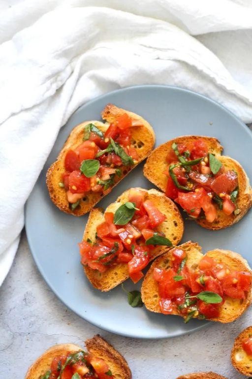 Roasted Tomato and Garlic Bruschetta