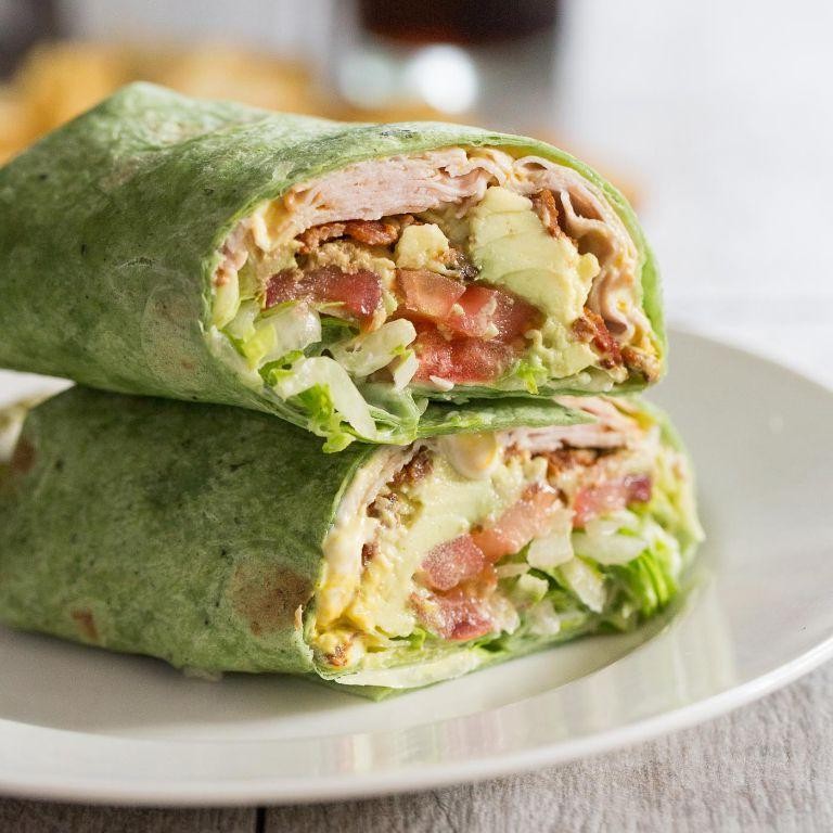 Roasted Turkey and Spinach Salad Wrap